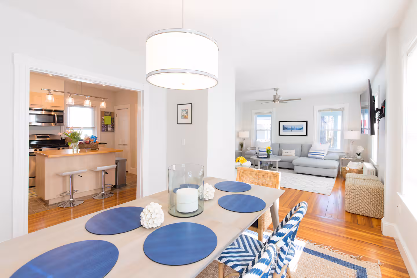 Open plan dining, living and kitchen