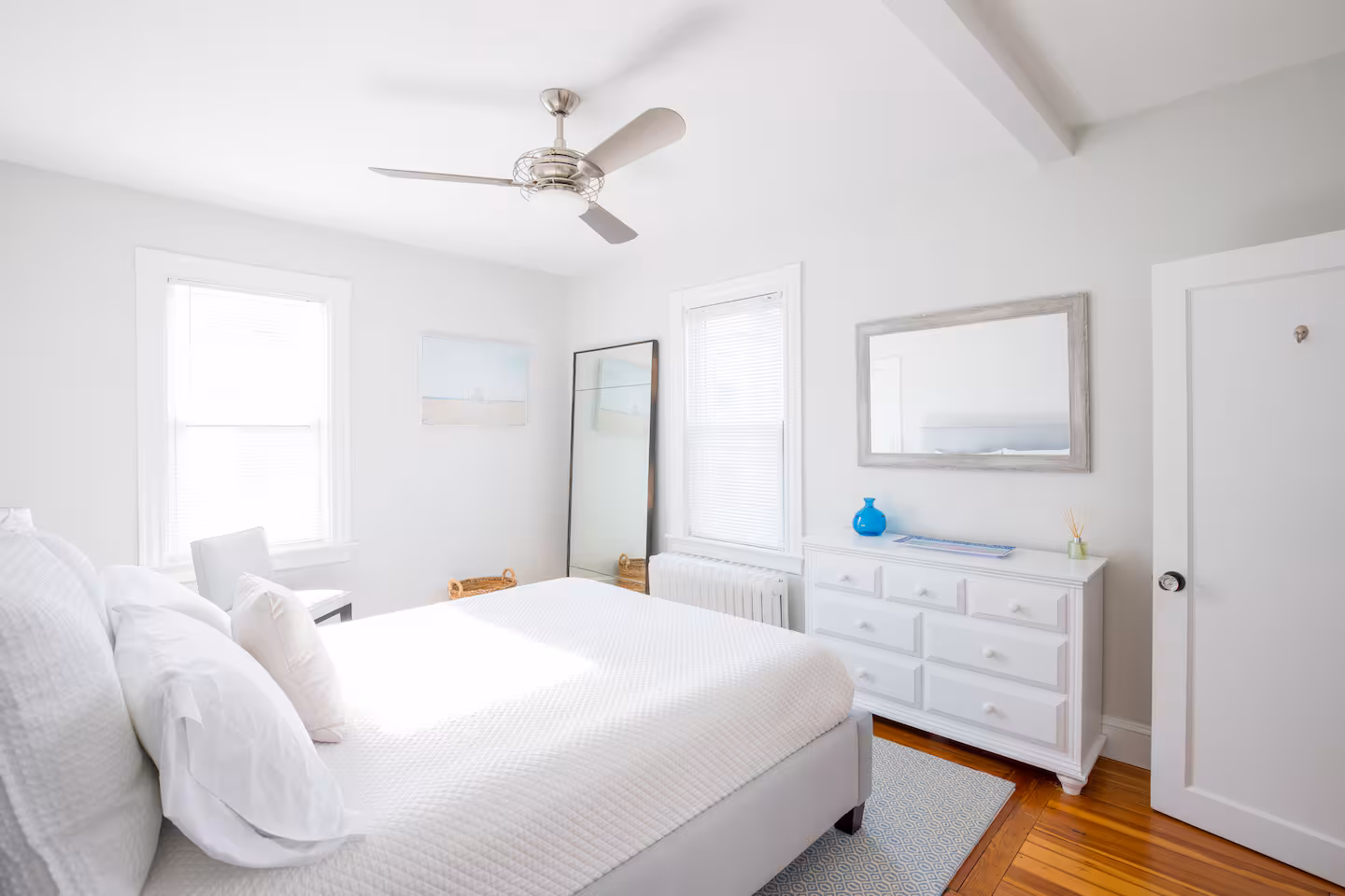 Bright bedroom upper floor