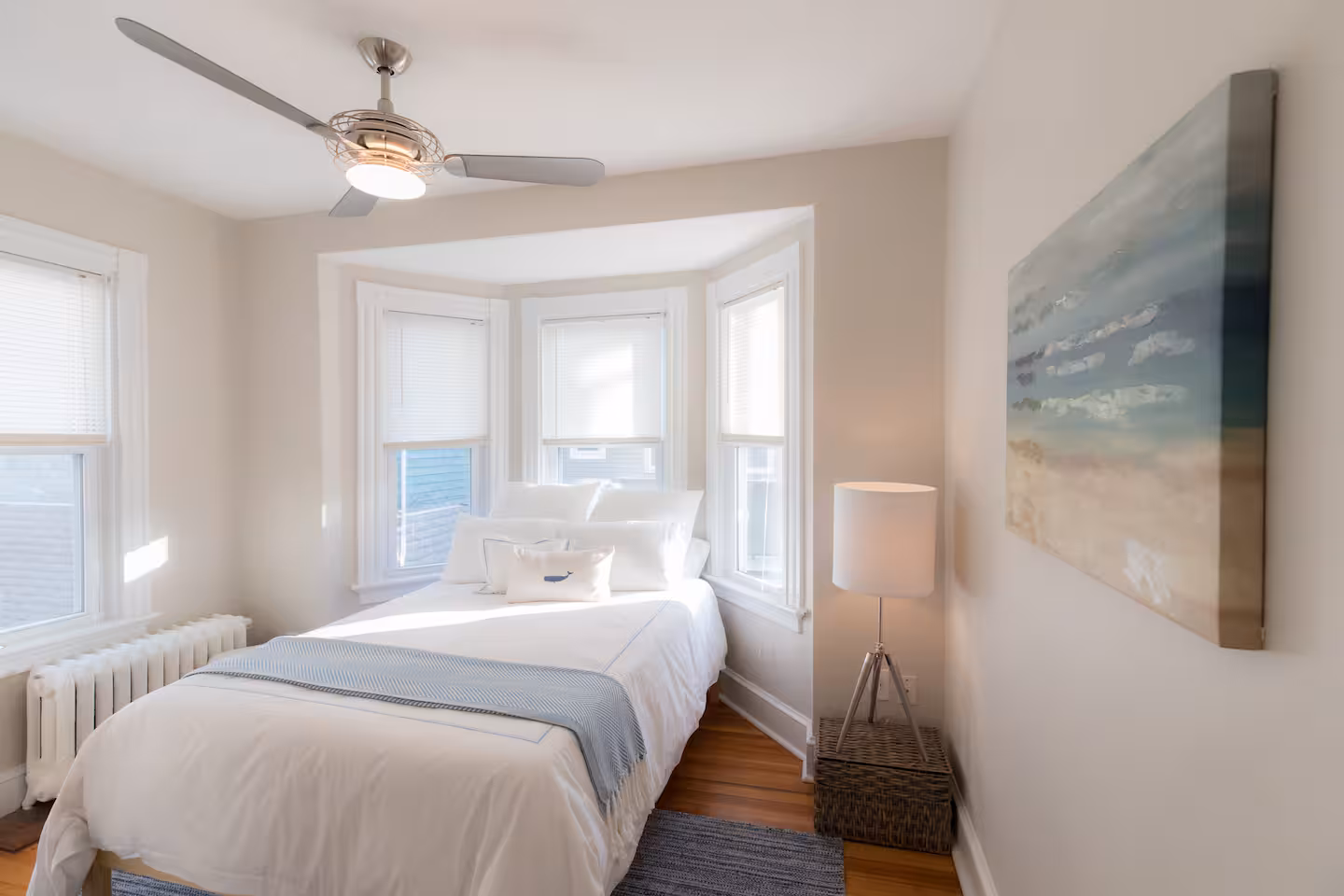 Upstairs bedroom with bay window